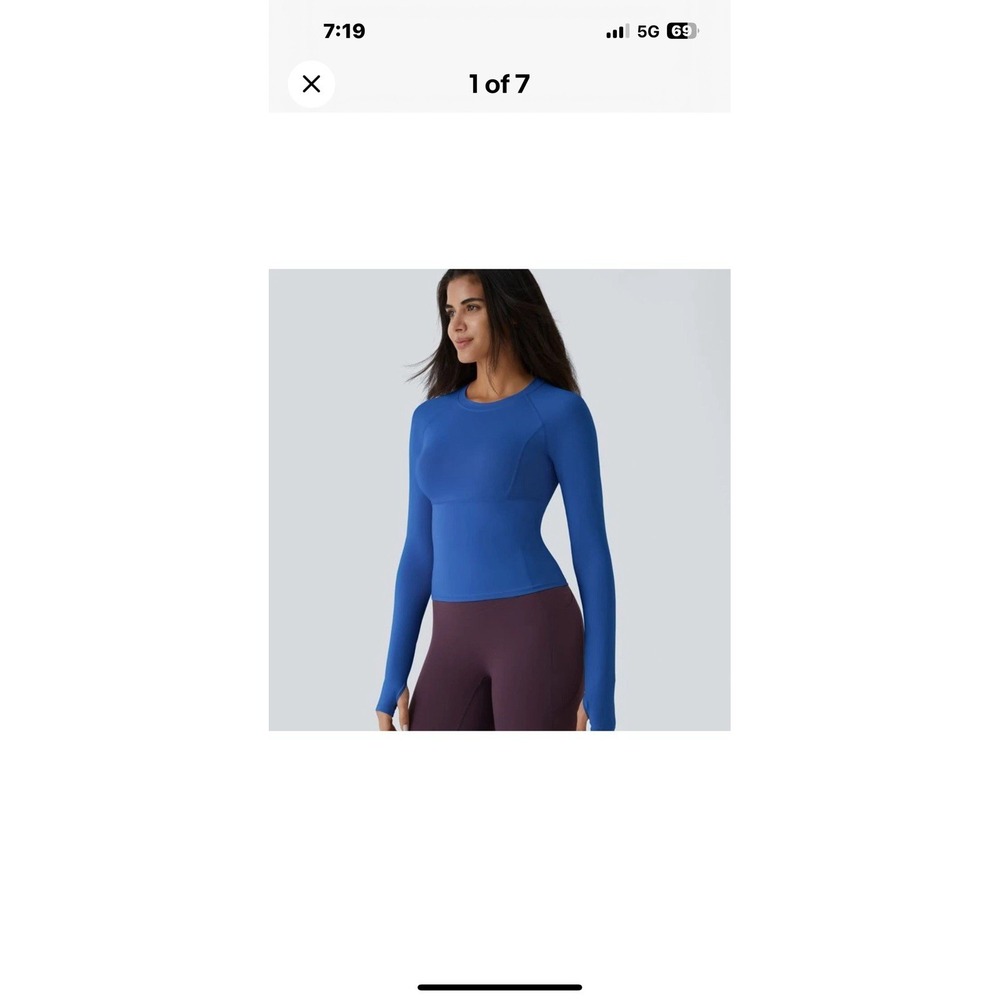 Halara "Play it my way" Girls Size XS Long Sleeve Blue Top Stretchy hala